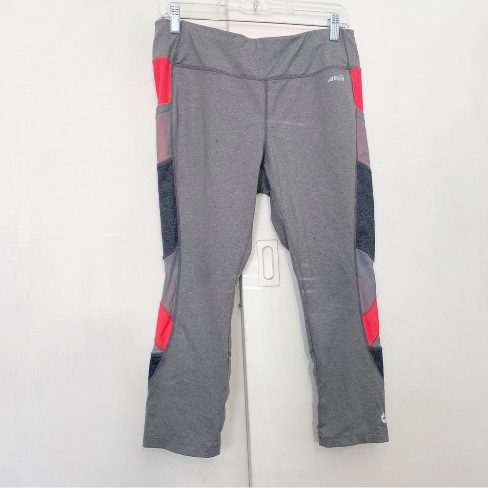 AVIA crop workout legging colorful side detail inside pocket drawstring L